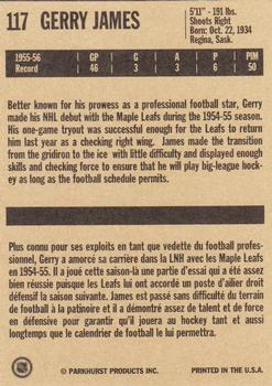 1994 Parkhurst Missing Link 1956-57 #117 Gerry James Back