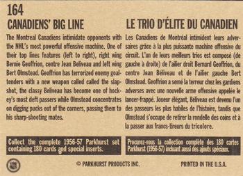 1994 Parkhurst Missing Link 1956-57 #164 Canadien's Big Line Back