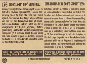 1994 Parkhurst Missing Link 1956-57 #176 Stanley Cup Semi-Final Back