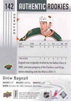 2011-12 SP Game Used #142 Drew Bagnall Back