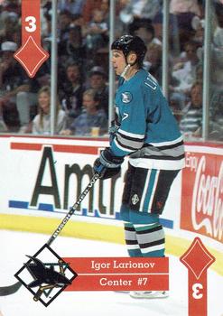 1995-96 Hoyle Western Conference Playing Cards #3♦ Igor Larionov Front