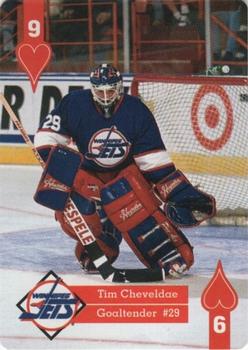 1995-96 Hoyle Western Conference Playing Cards #9♥ Tim Cheveldae Front