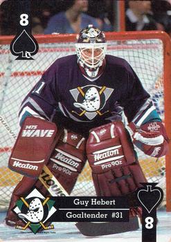 1995-96 Hoyle Western Conference Playing Cards #8♠ Guy Hebert Front
