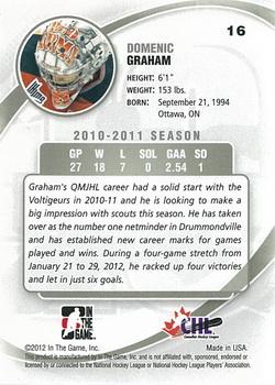 2011-12 In The Game Between The Pipes #16 Domenic Graham Back