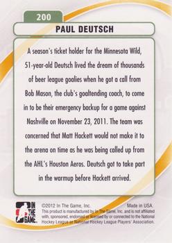 2011-12 In The Game Between The Pipes #200 Paul Deutsch Back