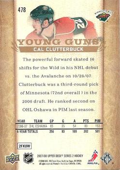 2007-08 Upper Deck #478 Cal Clutterbuck Back