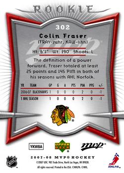 2007-08 Upper Deck MVP #302 Colin Fraser Back