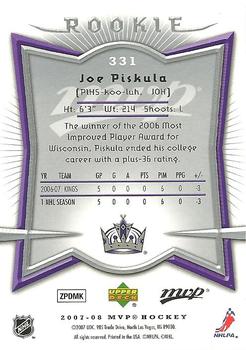 2007-08 Upper Deck MVP #331 Joe Piskula Back