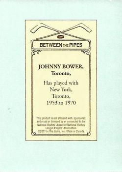 2010-11 In The Game Between The Pipes - 100 Years of Hockey Card Collecting #67 Johnny Bower Back