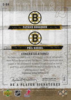 2006-07 Be A Player - Be a Player Signatures Duals #D-BK Patrice Bergeron / Phil Kessel Back