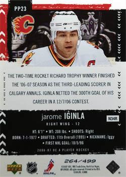 2006-07 Be A Player - Profiles #PP23 Jarome Iginla Back