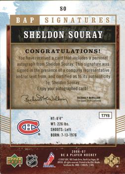 2006-07 Be A Player - BAP Signatures #SO Sheldon Souray Back