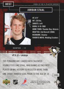 2006-07 Be A Player - Up Close and Personal #UC57 Jordan Staal Back