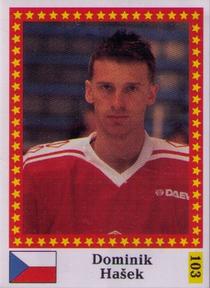 1991 Semic Jaakiekon MM (Finnish) Stickers #103 Dominik Hasek Front
