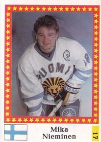 1991 Semic Hockey VM (Swedish) Stickers #17 Mika Nieminen Front