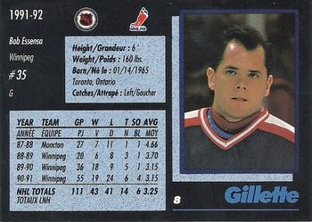 1991-92 Gillette Series #8 Bob Essensa Back