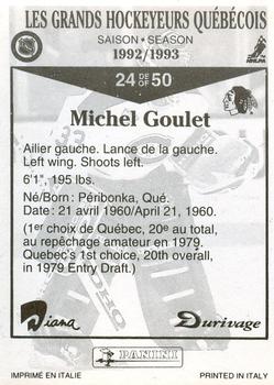 1992-93 Panini Durivage #24 Michel Goulet Back