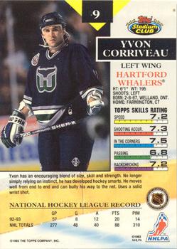 1993-94 Stadium Club - Members Only #9 Yvon Corriveau Back