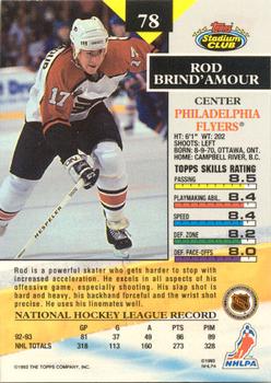 1993-94 Stadium Club - Members Only #78 Rod Brind'Amour Back