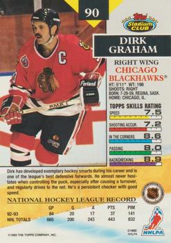 1993-94 Stadium Club - Members Only #90 Dirk Graham Back