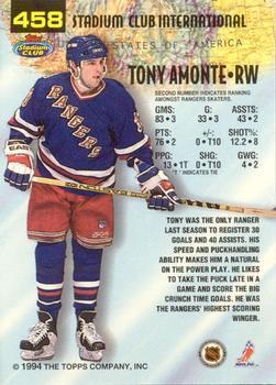 1993-94 Stadium Club - Members Only #458 Tony Amonte Back