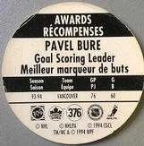 1994-95 POG Canada Games NHL #376 Pavel Bure Back
