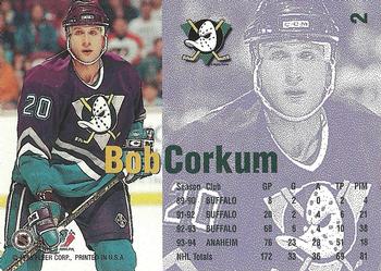 1995 Kenner/Fleer Starting Lineup Cards #2 Bob Corkum Back