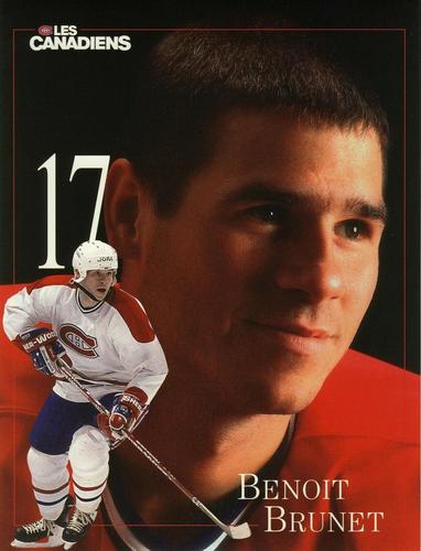 1996-97 Montreal Canadiens Line-Up Sheets #NNO Benoit Brunet Front