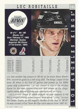1994 Kenner/Score Starting Lineup Cards #510082 Luc Robitaille Back