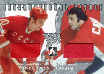 2006-07 In The Game Used International Ice - International Rivals #IR-02 Alexander Maltsev / Phil Esposito Front