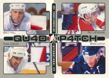 2006-07 In The Game Used International Ice - Quad Patch #QP-02 Brett Hull / Pat LaFontaine / Brian Leetch / Chris Chelios Front