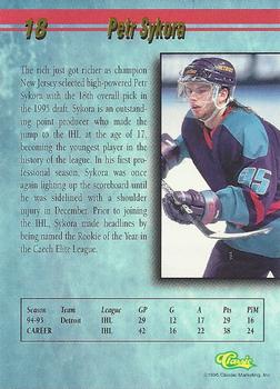 1995 Classic Hockey Draft #18 Petr Sykora Back