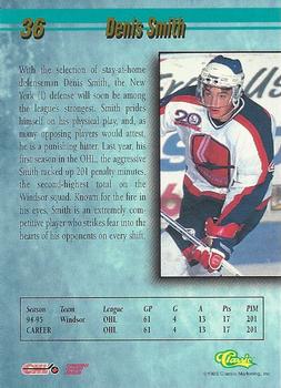 1995 Classic Hockey Draft #36 Denis Smith Back