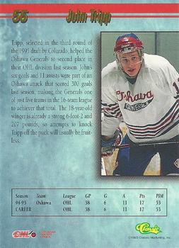 1995 Classic Hockey Draft #55 John Tripp Back