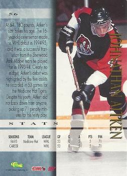 1995 Classic Hockey Draft #56 Johnathan Aitken Back