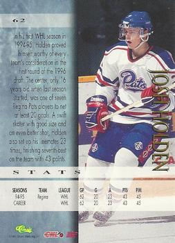 1995 Classic Hockey Draft #62 Josh Holden Back