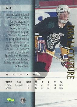 1995 Classic Hockey Draft #64 Dan Lacouture Back