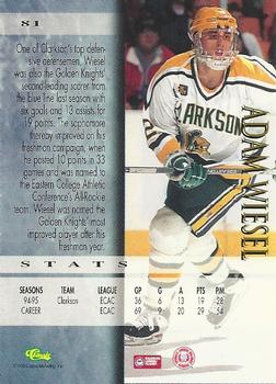 1995 Classic Hockey Draft #81 Adam Wiesel Back