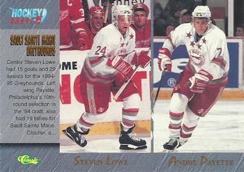 1995 Classic Hockey Draft #95 Steven Lowe / Andre Payette / Dan Cloutier / Joe Thornton Front