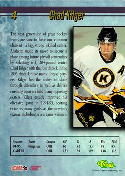1995 Classic Hockey Draft - Gold #4 Chad Kilger Back