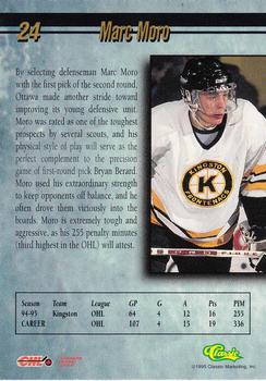 1995 Classic Hockey Draft - Gold #24 Marc Moro Back