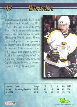 1995 Classic Hockey Draft - Gold #47 Mike Leclerc Back