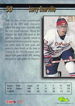 1995 Classic Hockey Draft - Gold #50 Larry Courville Back