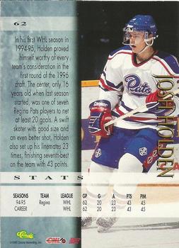 1995 Classic Hockey Draft - Gold #62 Josh Holden Back