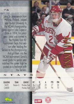 1995 Classic Hockey Draft - Gold #76 Kaj Linna Back