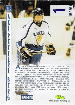 1995 Classic Hockey Draft - Ice Breakers #BK 3 Aki-Petteri Berg Back