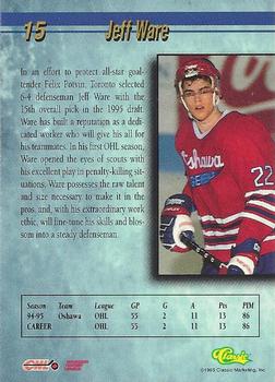 1995 Classic Hockey Draft - Silver #15 Jeff Ware Back