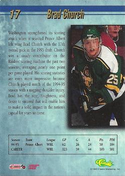 1995 Classic Hockey Draft - Silver #17 Brad Church Back
