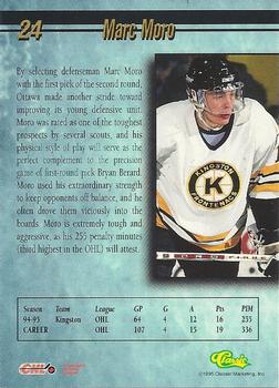 1995 Classic Hockey Draft - Silver #24 Marc Moro Back