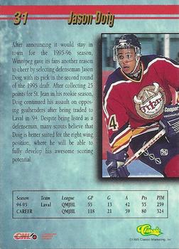 1995 Classic Hockey Draft - Silver #31 Jason Doig Back
